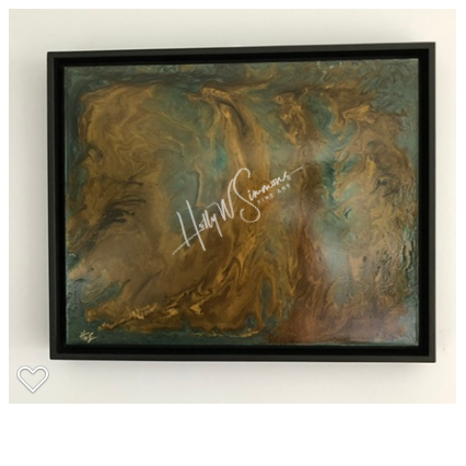 Original Artwork - "Gold Rush Flow" 16in x 20in x3/4in Framed Mixed Media on Wood Panel