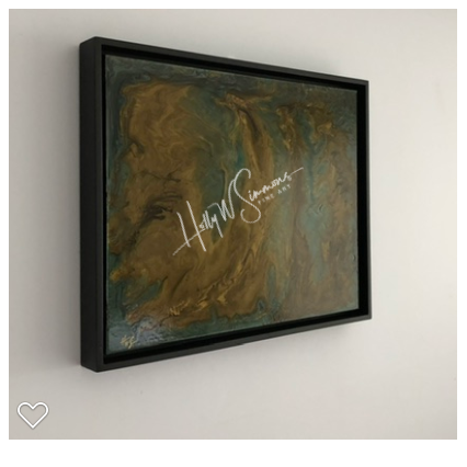 Original Artwork - "Gold Rush Flow" 16in x 20in x3/4in Framed Mixed Media on Wood Panel