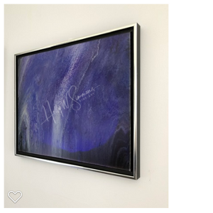 Original Artwork - "Purple Rain" 16in x 20in x 5/8in Framed Mixed Media on Canvas