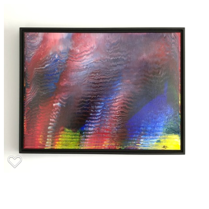 Original Artwork - "Rainbow Frequency" 18in x 24in x 5/8in Framed Mixed Media on Canvas