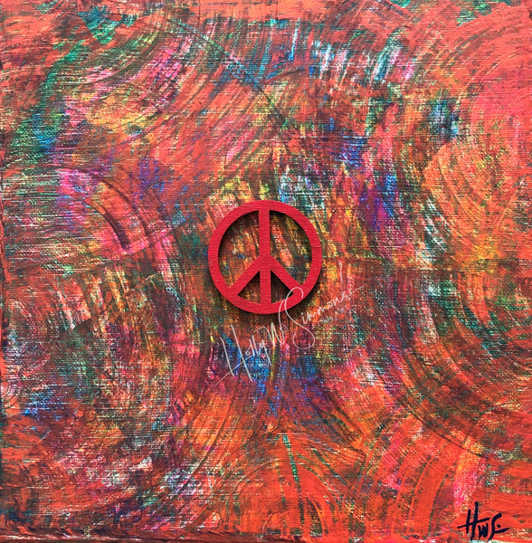 Original Artwork - "Sunset Peace" 10in x 10in x 5/8in Framed Mixed Media on Canvas under Resin