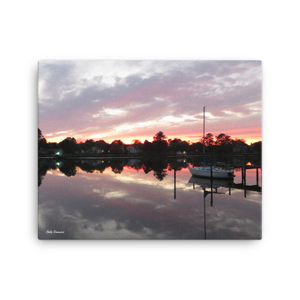 Cloudy Virginia Sunset - Original Photo on Canvas by Holly Simmons