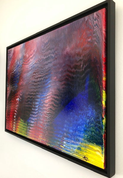 Original Artwork - "Rainbow Frequency" 18in x 24in x 5/8in Framed Mixed Media on Canvas