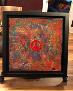 Original Artwork - "Sunset Peace" 10in x 10in x 5/8in Framed Mixed Media on Canvas under Resin